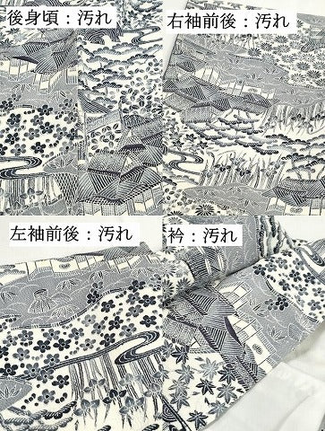 平和屋着物■上質な小紋 風景花文 松竹梅 鬼しぼ縮緬 正絹 逸品 DABG4868qa
