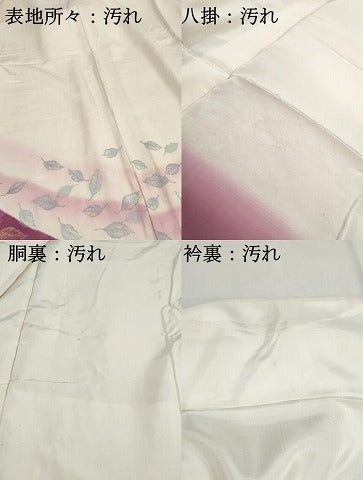 平和屋着物■訪問着 寿光織 舞葉尽くし文 暈し染め 金銀糸 正絹 逸品 DABG4885qa