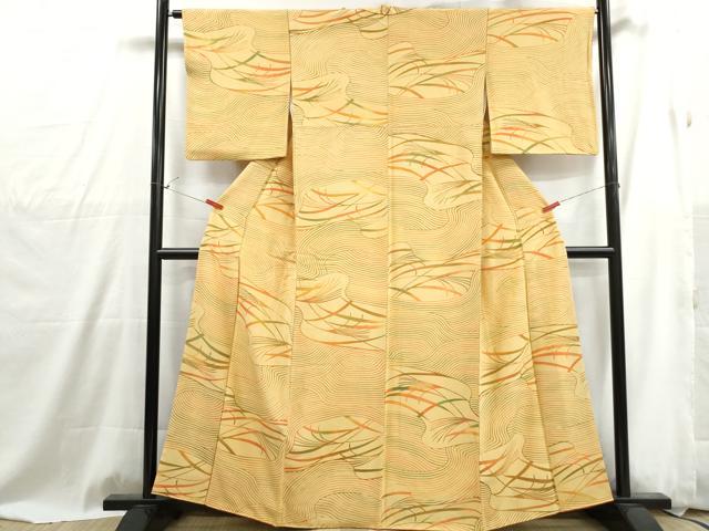 平和屋着物■上質な小紋 型染め 流水文 正絹 逸品 DABG4917qa
