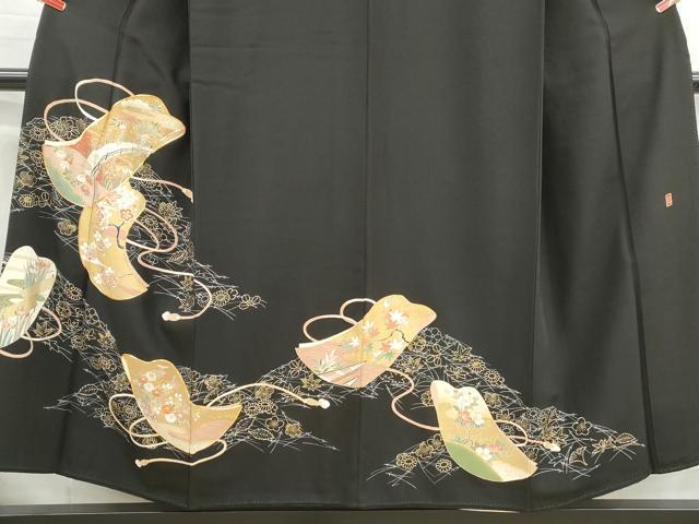 平和屋着物■豪華黒留袖 作家物 駒刺繍 渡橋風景文 金彩 正絹 逸品 DABG4919qa