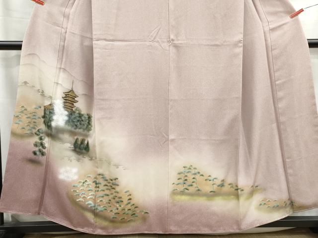 平和屋着物■訪問着 風景樹林文 暈し染め 金彩 正絹 逸品 DABG4926qa