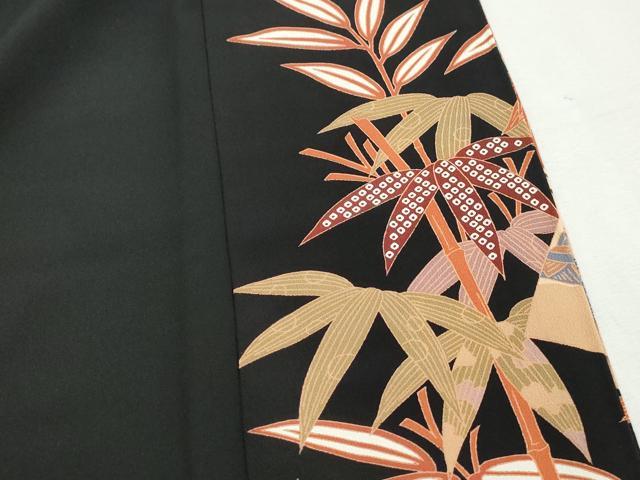平和屋着物■豪華黒留袖 作家物 地紙風景花文 正絹 逸品 DABG4927qa