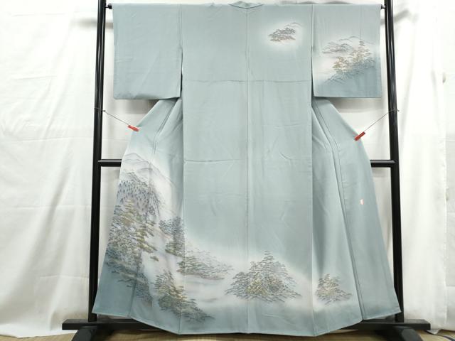 平和屋着物■訪問着 作家物 風景樹林文 暈し染め 金彩 正絹 逸品 DABG4934qa