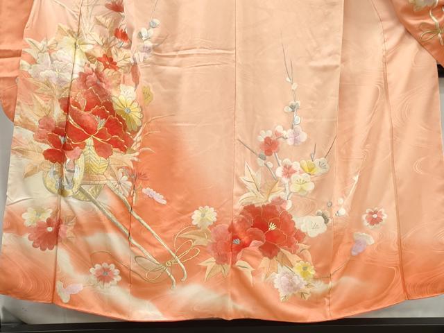 平和屋着物■豪華振袖 総刺繍 駒刺繍 流水花車文 暈し染め 金銀糸 正絹 逸品 DABG4936qa