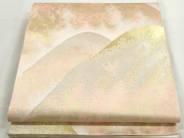 平和屋着物◎六通柄袋帯 重ね山文 金銀糸 引箔 正絹 逸品 DABG4952qa