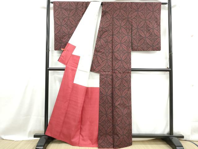 平和屋着物■本場大島紬 7マルキ 七宝花文 正絹 逸品 DABG4997qa