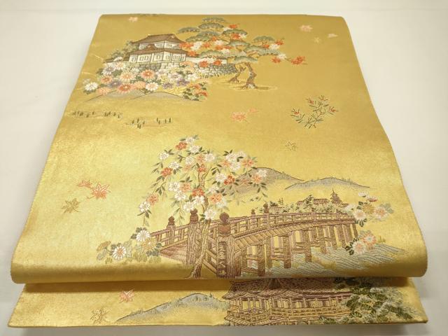 平和屋本店○六通柄袋帯 京洛絵文 本金箔 金泥箔 正絹