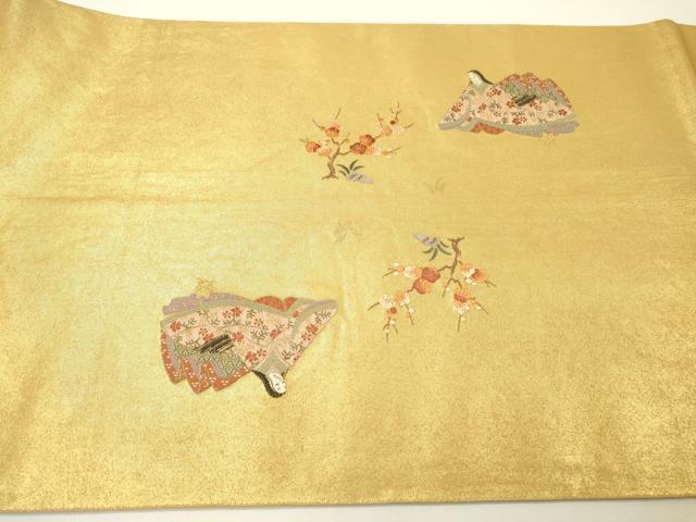 平和屋本店●六通柄袋帯 唐織 伊勢物語絵巻 本金箔 金泥箔 正絹 逸品 DABG5068fe