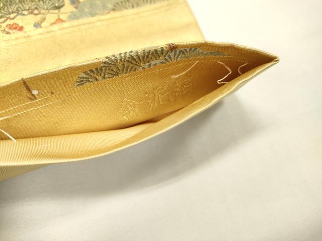 平和屋本店●六通柄袋帯 唐織 京童絵文 本金箔 金泥箔 正絹 逸品 DABG5076fe