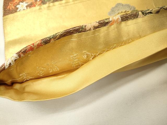 平和屋本店●六通柄袋帯 唐織 春日の里絵文 本金箔 金泥箔 正絹 逸品 DABG5082fe