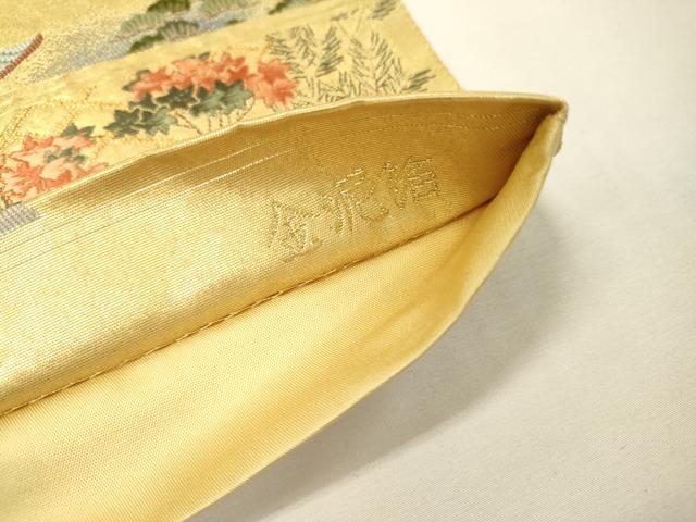平和屋本店●六通柄袋帯 唐織 一休庵好絵文 本金箔 金泥箔 正絹 逸品 DABG5085fe