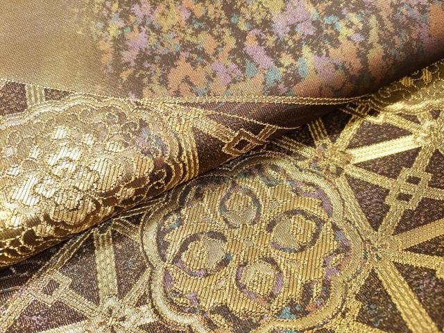 平和屋着物▼六通柄袋帯 名宝華文 金糸 引箔 正絹 逸品 DABG5235fe
