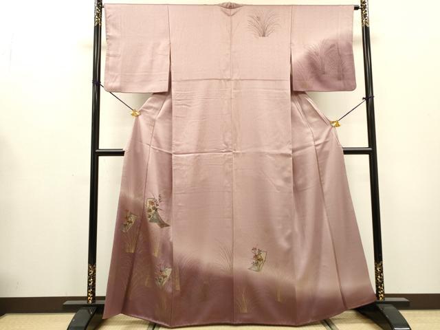 平和屋着物▼中国三大刺繍 スワトウ刺繍 汕頭刺繍 総刺繍 訪問着 短冊花文 暈し染 金彩 正絹 逸品 DABG5317fe