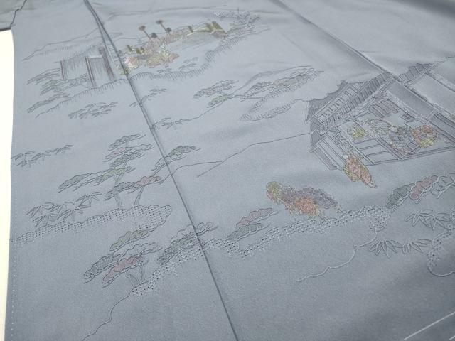 平和屋着物▼中国三大刺繍 スワトウ刺繍 汕頭刺繍 総刺繍 訪問着 人物風景 正絹 逸品 未使用 DABG5325fe
