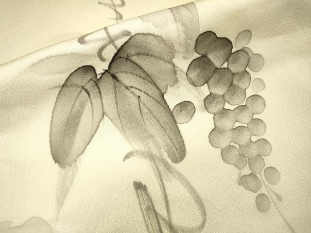 平和屋着物▼訪問着 手描き 葡萄蔦の葉文 暈し染 正絹 逸品 未使用 DABG5326fe