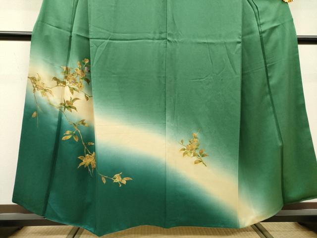 平和屋着物▼訪問着 螺鈿 手描き 枝花 暈し染 金彩 正絹 逸品 DABG5332fe