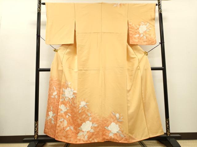 平和屋着物▼訪問着 ろうけつ染 薔薇 暈し染 正絹 逸品 DABG5333fe
