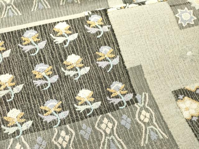 平和屋着物▽極上 中国三大刺繍 相良刺繍 総刺繍 袋帯 スリーシーズン 春夏秋 色紙花文 金銀糸 正絹 逸品 DABG5365fe