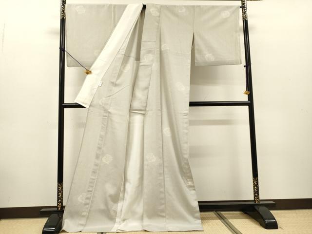 平和屋着物▽本塩沢 単衣 幾何学 ロング丈 正絹 逸品 DABG5509fe