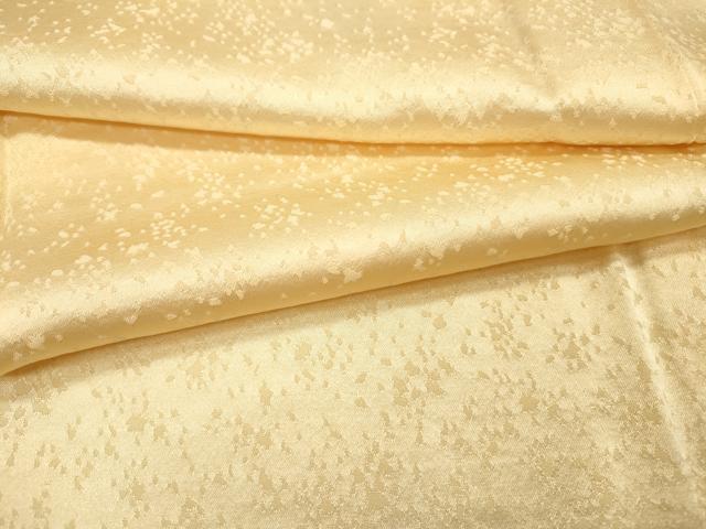 平和屋着物▽上質な色無地 単衣 霞地紋 鳥の子色 反端付き 正絹 逸品 未使用 DABG5514fe