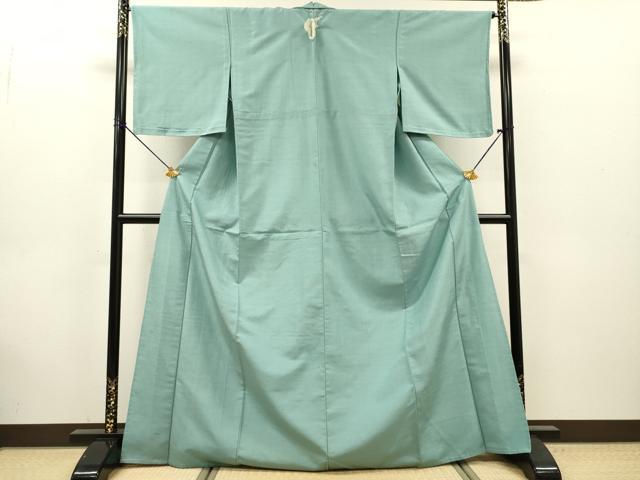 平和屋着物▽上質な紬 単衣 浅縹色 正絹 逸品 未使用 DABG5522fe