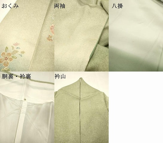 平和屋着物▼中国三大刺繍 スワトウ刺繍 汕頭刺繍 総刺繍 訪問着 草花 暈し染 正絹 逸品 DABG5639fe