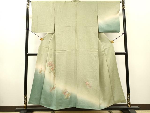 平和屋着物▼中国三大刺繍 スワトウ刺繍 汕頭刺繍 総刺繍 訪問着 草花 暈し染 正絹 逸品 DABG5639fe