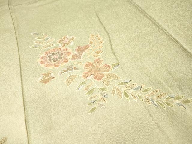 平和屋着物▼中国三大刺繍 スワトウ刺繍 汕頭刺繍 総刺繍 訪問着 草花 暈し染 正絹 逸品 DABG5639fe