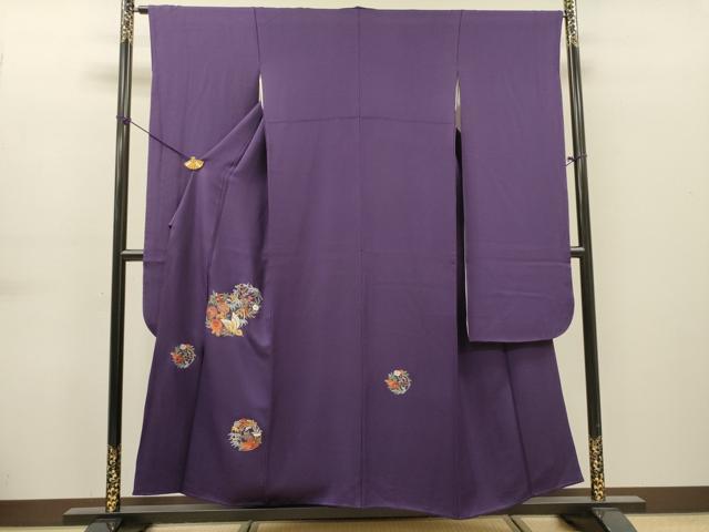 平和屋着物▼中国三大刺繍 スワトウ刺繍 汕頭刺繍 総刺繍 振袖 舞蝶花丸文 金銀糸 正絹 逸品 DABG5655fe