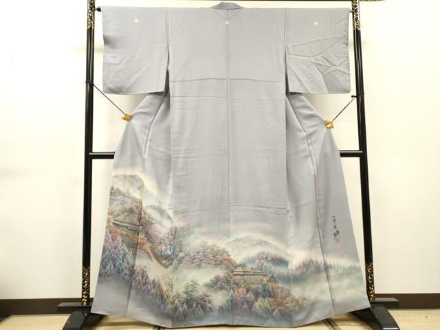 平和屋着物▼豪華色留袖 作家物 手描き 大原の里 暈し染 正絹 逸品 DABG5661fe