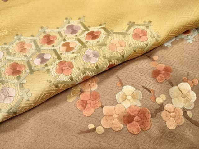 平和屋着物▼訪問着 総刺繍 飛鶴花文 暈し染 正絹 逸品 DABG5662fe