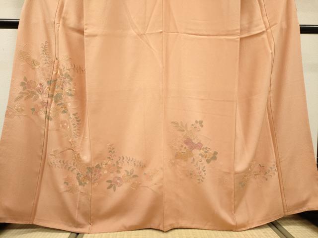平和屋着物▼中国三大刺繍 スワトウ刺繍 汕頭刺繍 総刺繍 訪問着 地紙芝花文 正絹 逸品 DABG5666fe