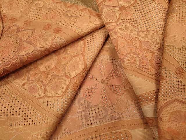 平和屋着物▼中国三大刺繍 スワトウ刺繍 汕頭刺繍 相良刺繍 総刺繍 訪問着 道長正倉院吉祥花文 正絹 逸品 DABG5670fe