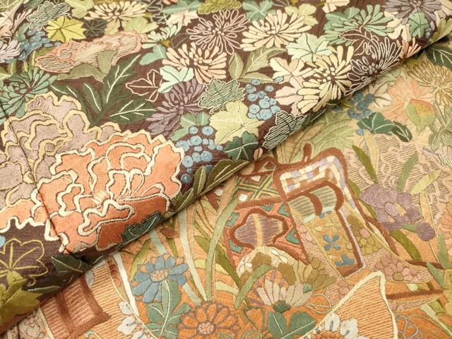 平和屋着物●中国三大刺繍 相良刺繍 総刺繍 訪問着 呉県刺繍 御所車花文 暈し染 正絹 逸品 DABG5671fe