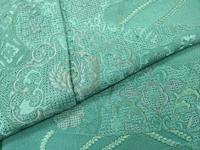 平和屋着物▼中国三大刺繍 スワトウ刺繍 汕頭刺繍 総刺繍 訪問着 吉祥花文 正絹 逸品 DABG5673fe