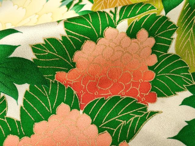 平和屋着物▼豪華振袖 駒刺繍 草花 金彩 正絹 逸品 DABG5678fe