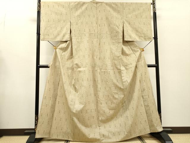 平和屋着物▽ぜんまい紬 単衣 絣文様 正絹 逸品 DABG5702fe
