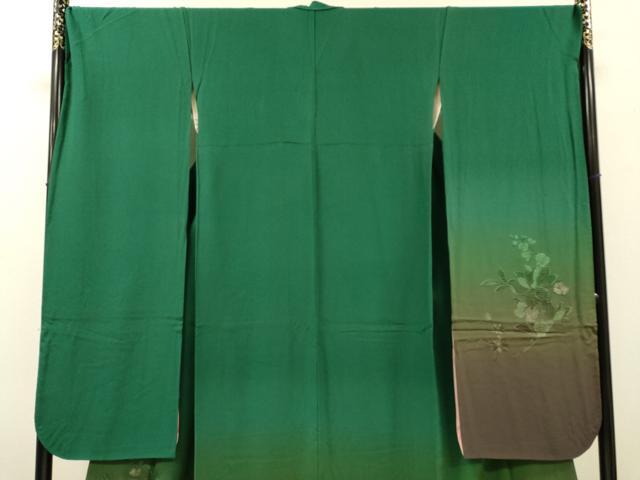平和屋着物●豪華振袖 総刺繍 草花 暈し染 金糸 正絹 逸品 DABG5870fe