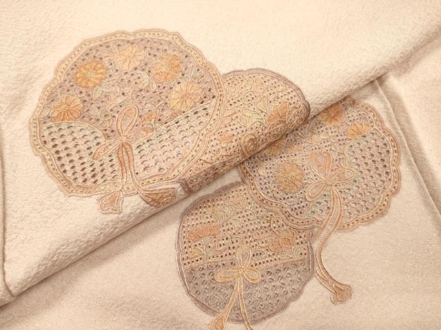 平和屋着物▼中国三大刺繍 スワトウ刺繍 汕頭刺繍 相良刺繍 総刺繍 訪問着 鏡裏花文 正絹 逸品 DABG5874fe