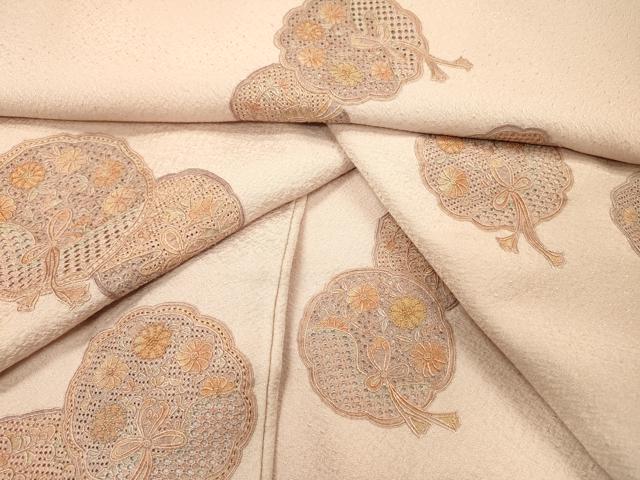 平和屋着物▼中国三大刺繍 スワトウ刺繍 汕頭刺繍 相良刺繍 総刺繍 訪問着 鏡裏花文 正絹 逸品 DABG5874fe
