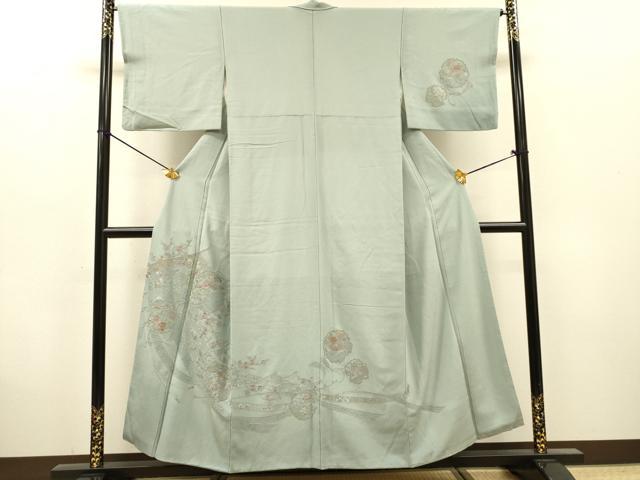 平和屋着物▼中国三大刺繍 スワトウ刺繍 汕頭刺繍 総刺繍 訪問着 几帳雪輪花文 正絹 逸品 DABG5881fe