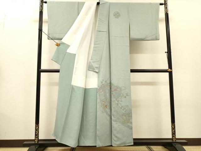 平和屋着物▼中国三大刺繍 スワトウ刺繍 汕頭刺繍 総刺繍 訪問着 几帳雪輪花文 正絹 逸品 DABG5881fe