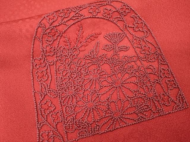 平和屋着物▼中国三大刺繍 相良刺繍 総刺繍 訪問着 草花 正絹 逸品 未使用 DABG5883fe