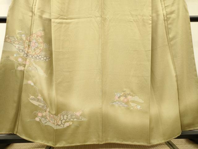 平和屋着物▼中国三大刺繍 スワトウ刺繍 汕頭刺繍 総刺繍 訪問着 正倉院霞芝花文 暈し染 正絹 逸品 未使用 DABG5893fe