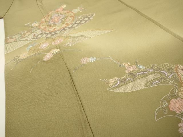平和屋着物▼中国三大刺繍 スワトウ刺繍 汕頭刺繍 総刺繍 訪問着 正倉院霞芝花文 暈し染 正絹 逸品 未使用 DABG5893fe