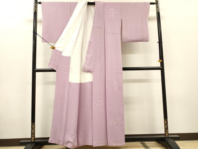 平和屋着物▼無地絵羽訪問着 総刺繍 舞花 紅藤色 正絹 逸品 DABG5894fe