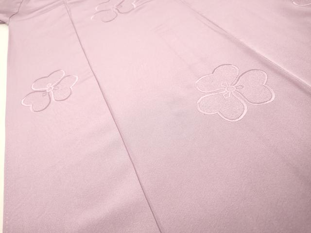 平和屋着物▼無地絵羽訪問着 総刺繍 舞花 紅藤色 正絹 逸品 DABG5894fe
