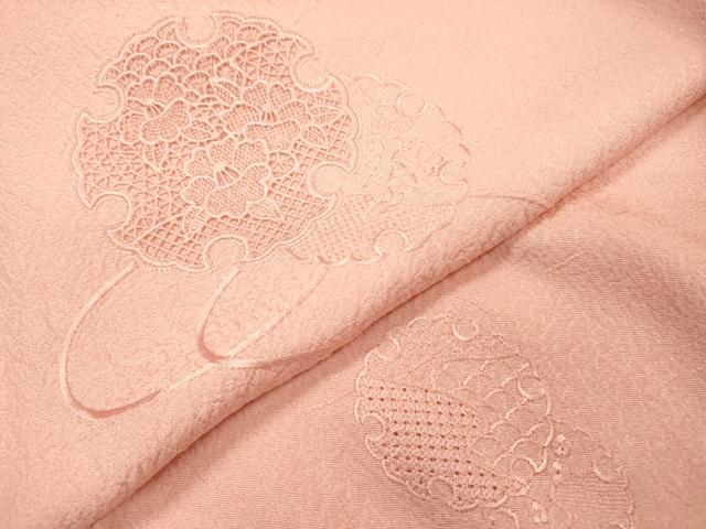 平和屋着物▼中国三大刺繍 スワトウ刺繍 汕頭刺繍 総刺繍 無地絵羽訪問着 雪輪花文 虹色 正絹 逸品 DABG5903fe