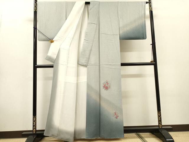 平和屋着物▼中国三大刺繍 スワトウ刺繍 汕頭刺繍 総刺繍 訪問着 亀甲紗綾形花文 暈し染 正絹 逸品 DABG5907fe