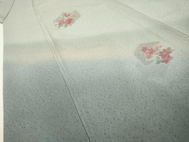 平和屋着物▼中国三大刺繍 スワトウ刺繍 汕頭刺繍 総刺繍 訪問着 亀甲紗綾形花文 暈し染 正絹 逸品 DABG5907fe